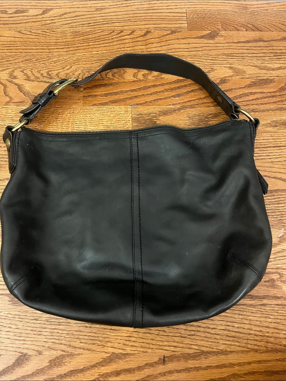 COACH F11838 Black Soft Leather Hobo Shoulder Bag